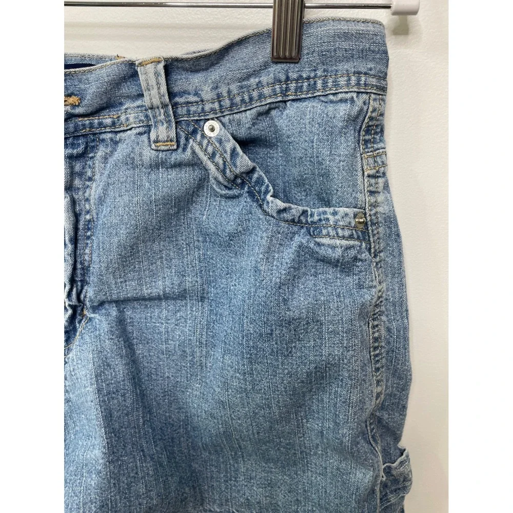 Vintage Y2K‎ LA Blues Light Wash Denim Carpenter Shorts Jorts Women 14 Retro 90s